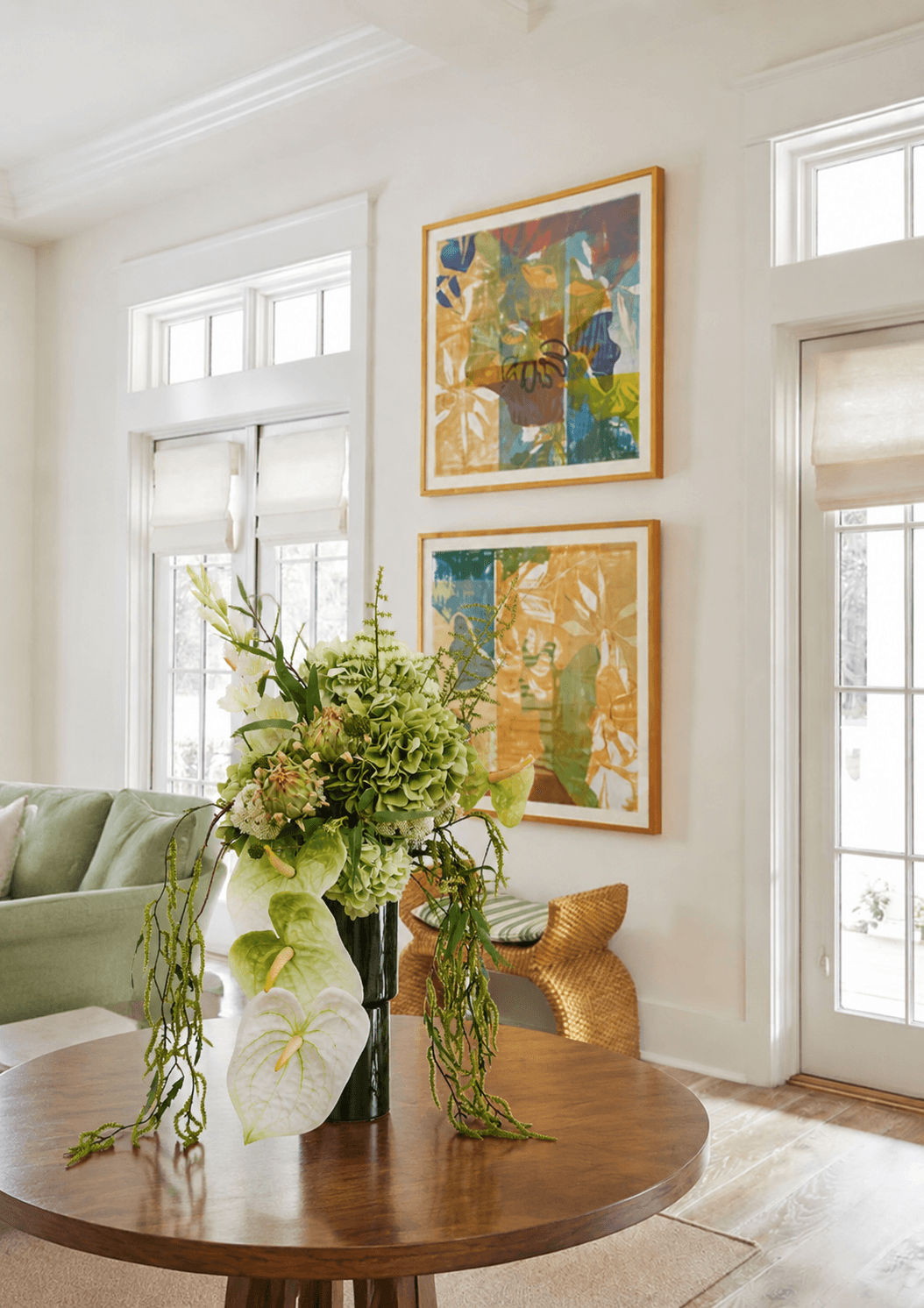 Jungle Muse - Feuillages, anthriums et hortensias artificiels haut de gamme